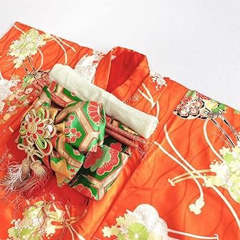 Amazon.co.jp: セット七五三3歳女の子きもの&作り帯＆袖なし